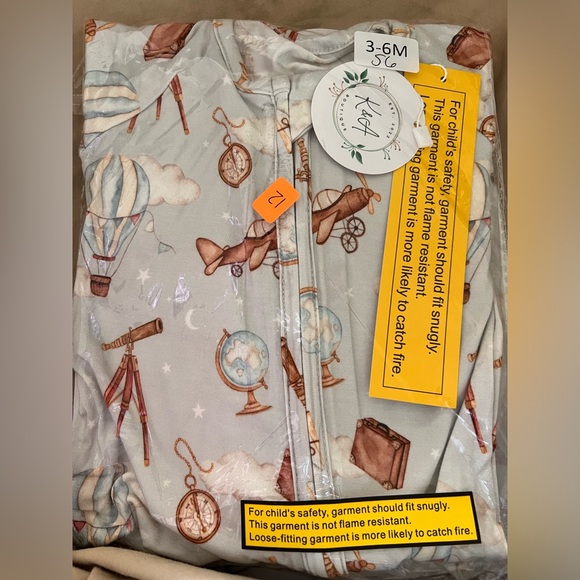 New!! K&A Botique Bamboo Sleeper 3-6 mo Boy Adorable - Picture 3 of 3